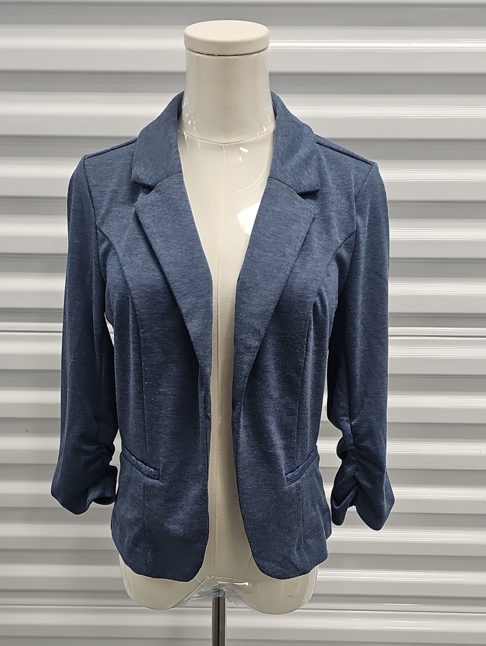 Candie's Slate Blue Knit Blazer Jacket
